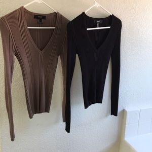 Two long sleeve v necks from Forever 21